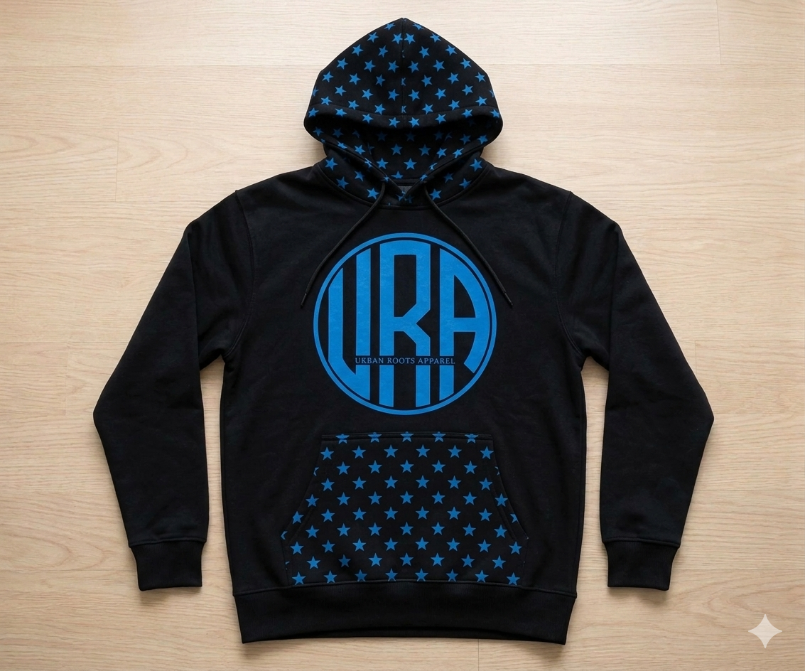 Urban Roots Premium Hoodie Black/Blue