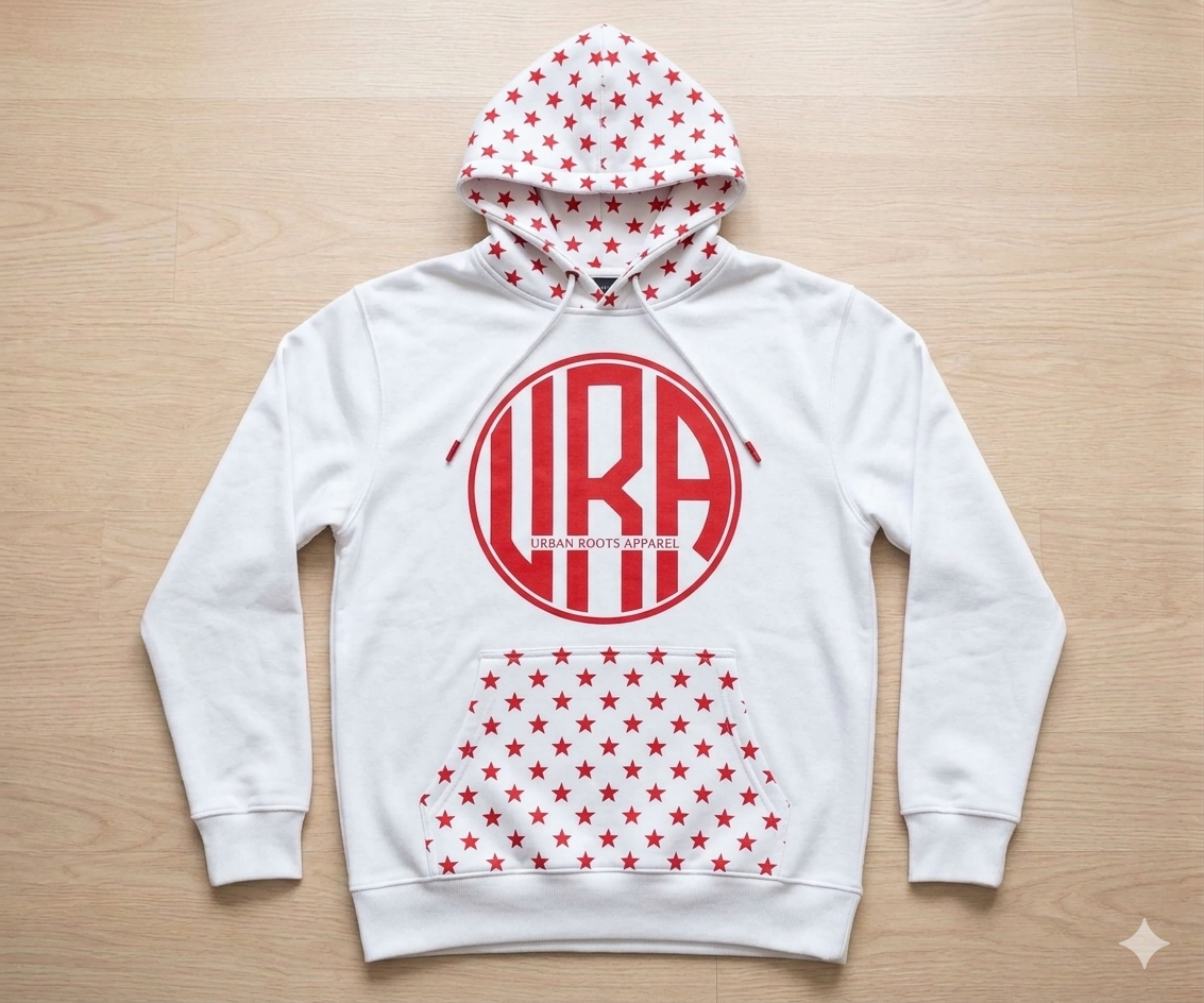 Urban Roots Premium Hoodie White/Red