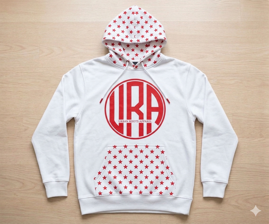 Urban Roots Premium Hoodie White/Red
