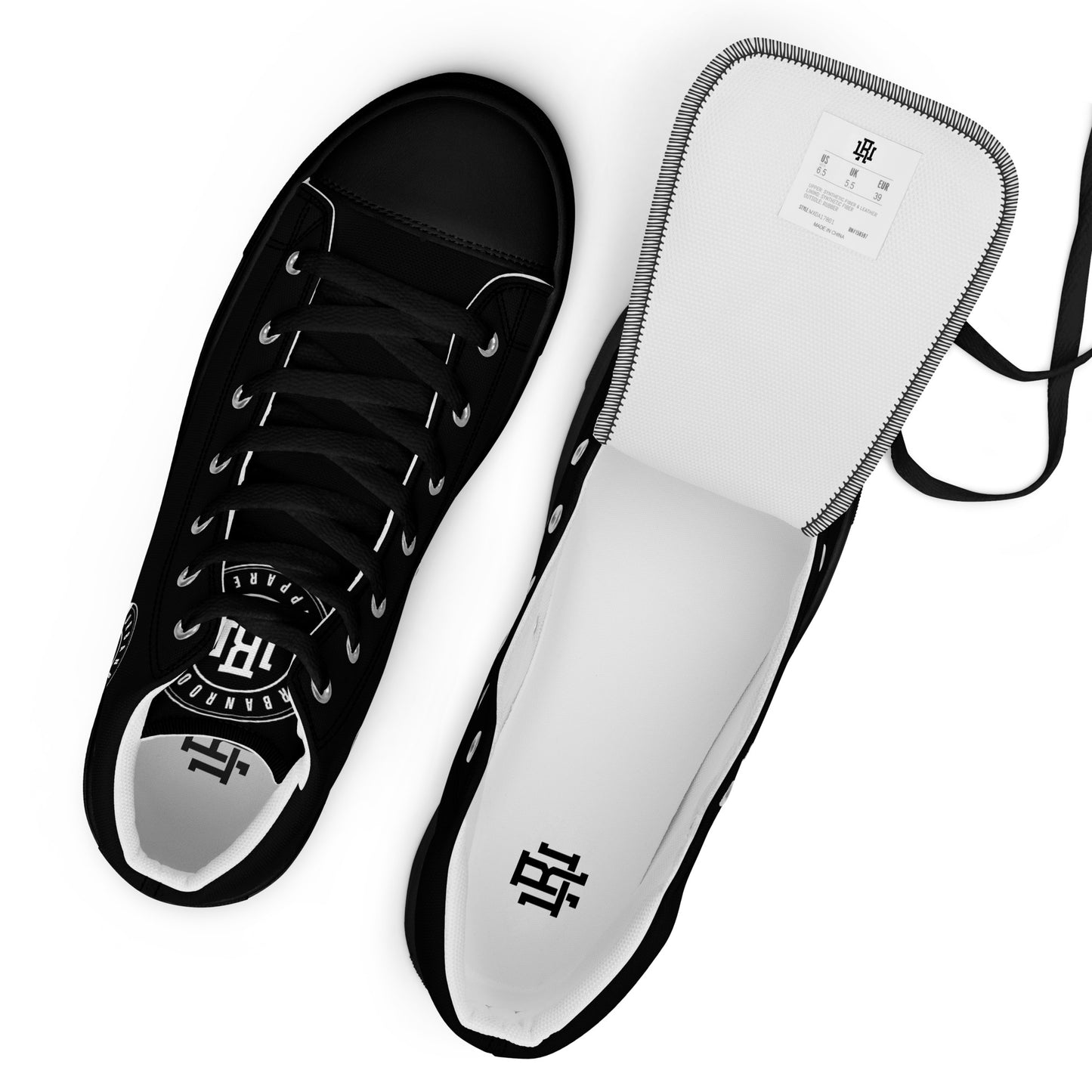 Black/White high top canvas shoes