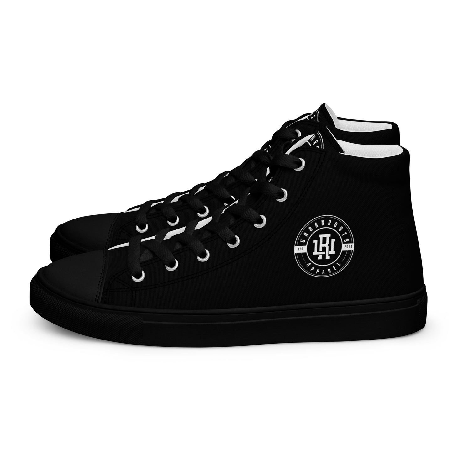Black/White high top canvas shoes