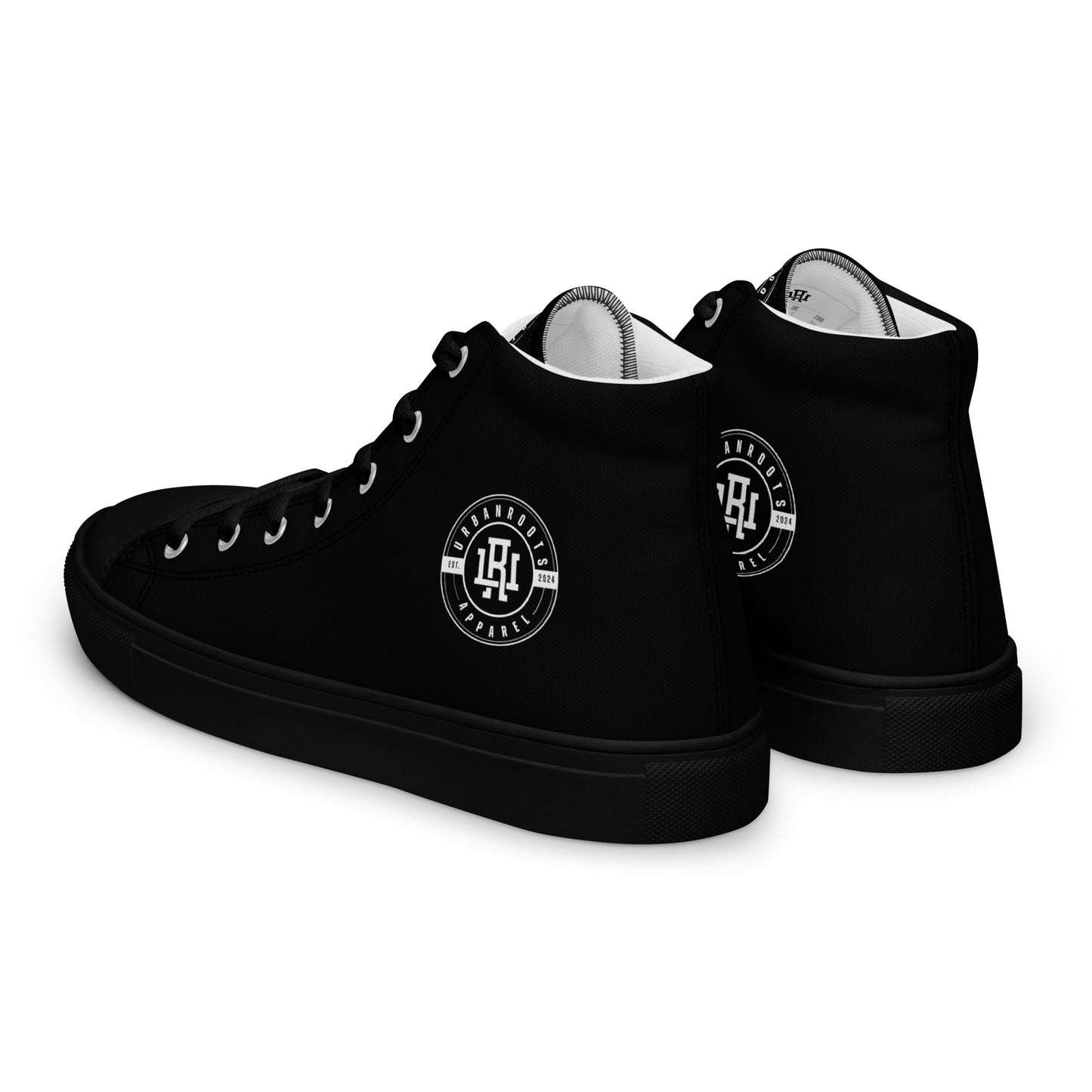 Black/White high top canvas shoes
