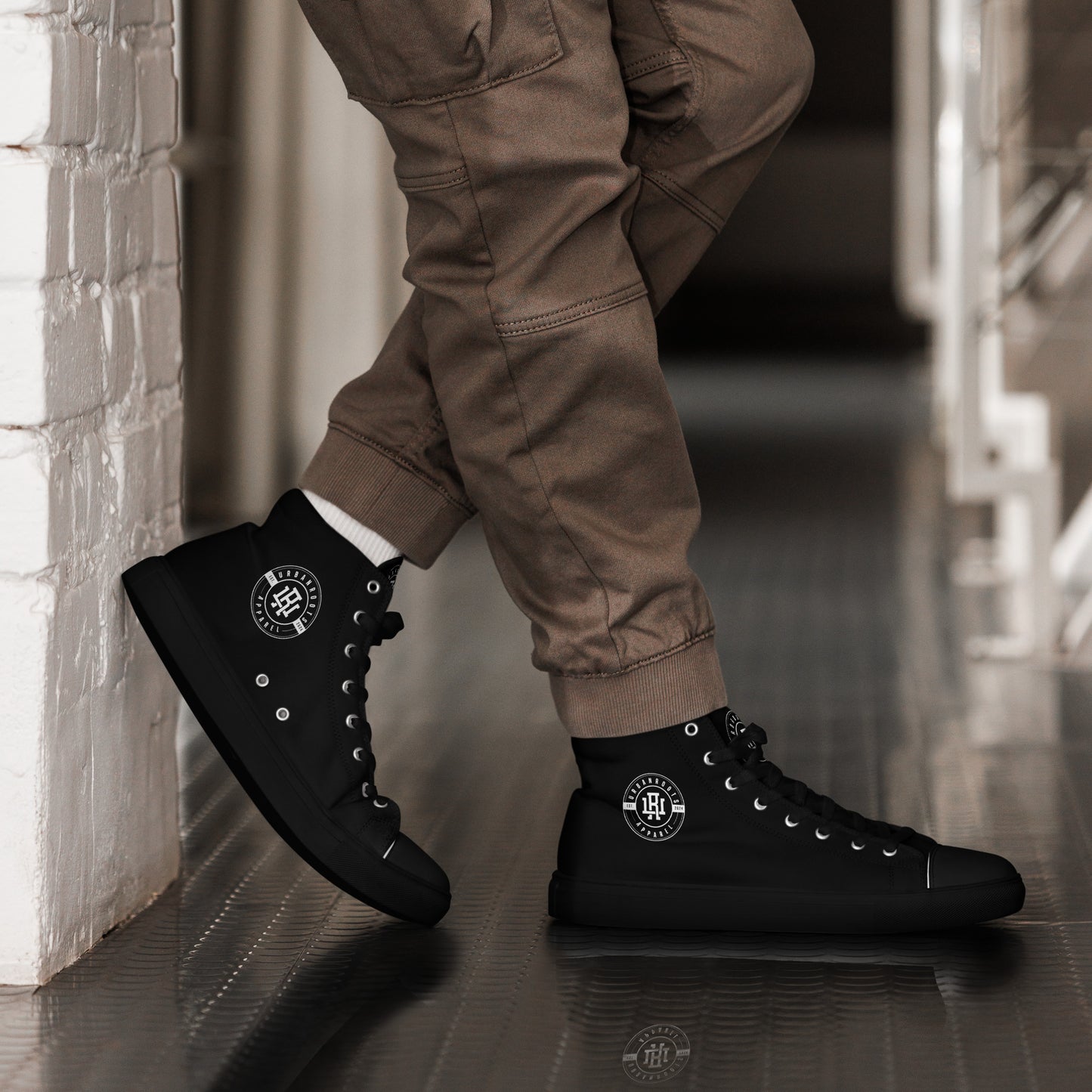 Black/White high top canvas shoes
