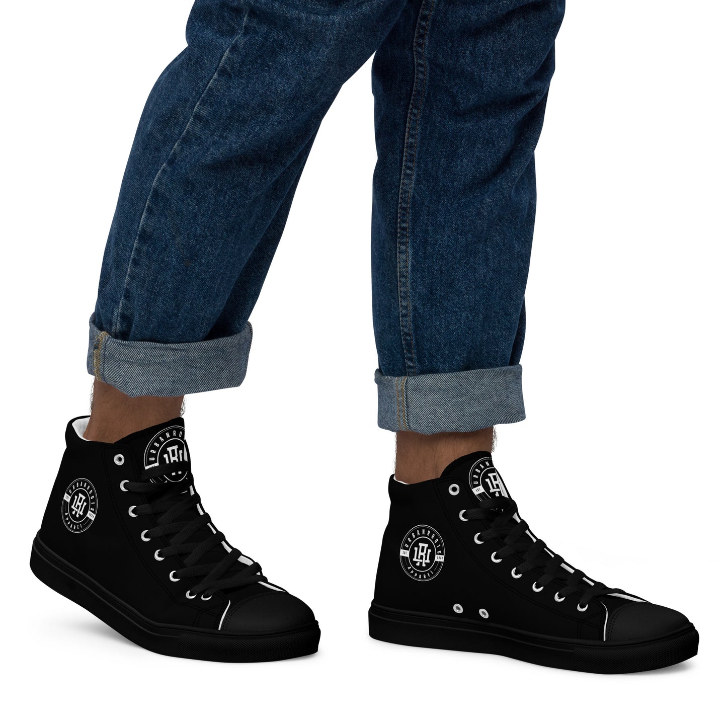 Black/White high top canvas shoes