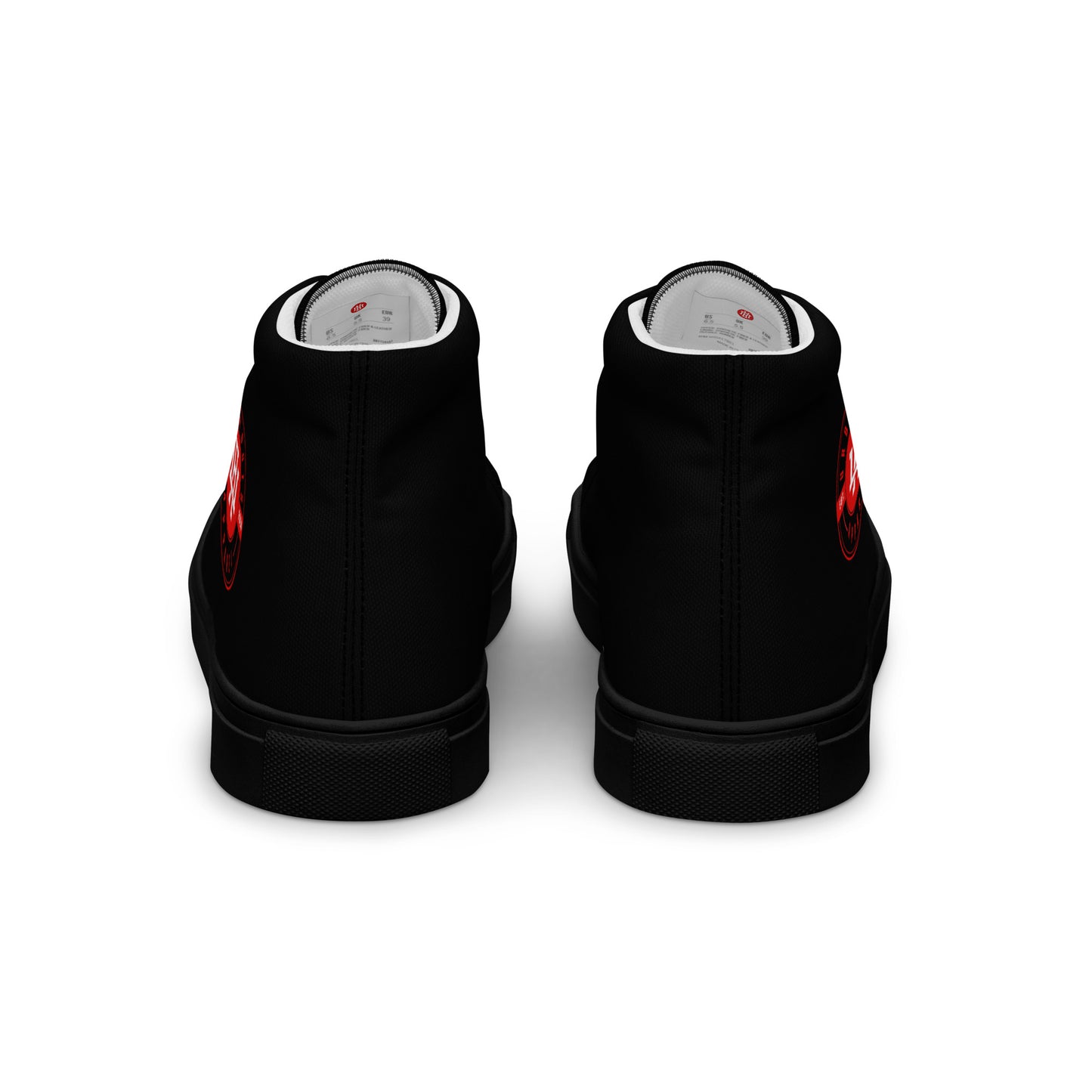 Black/Red high top canvas shoes