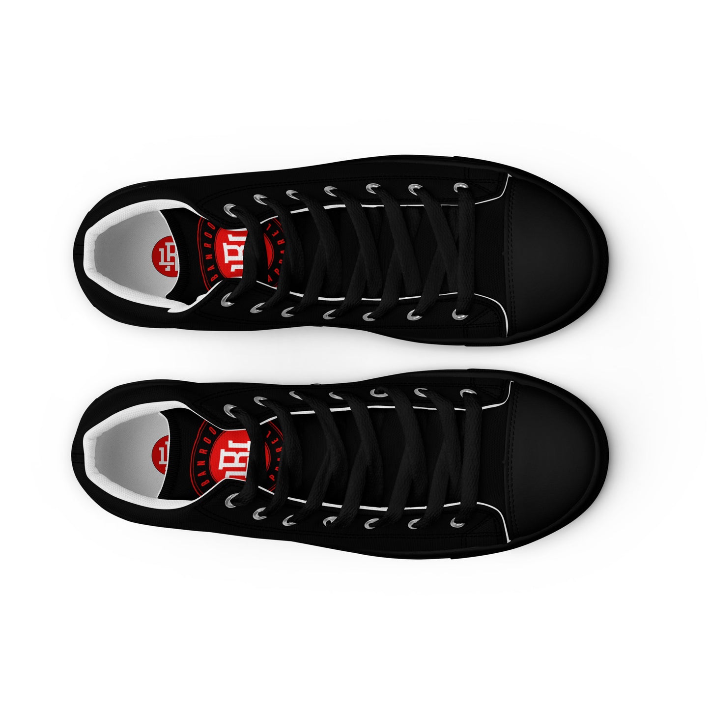 Black/Red high top canvas shoes