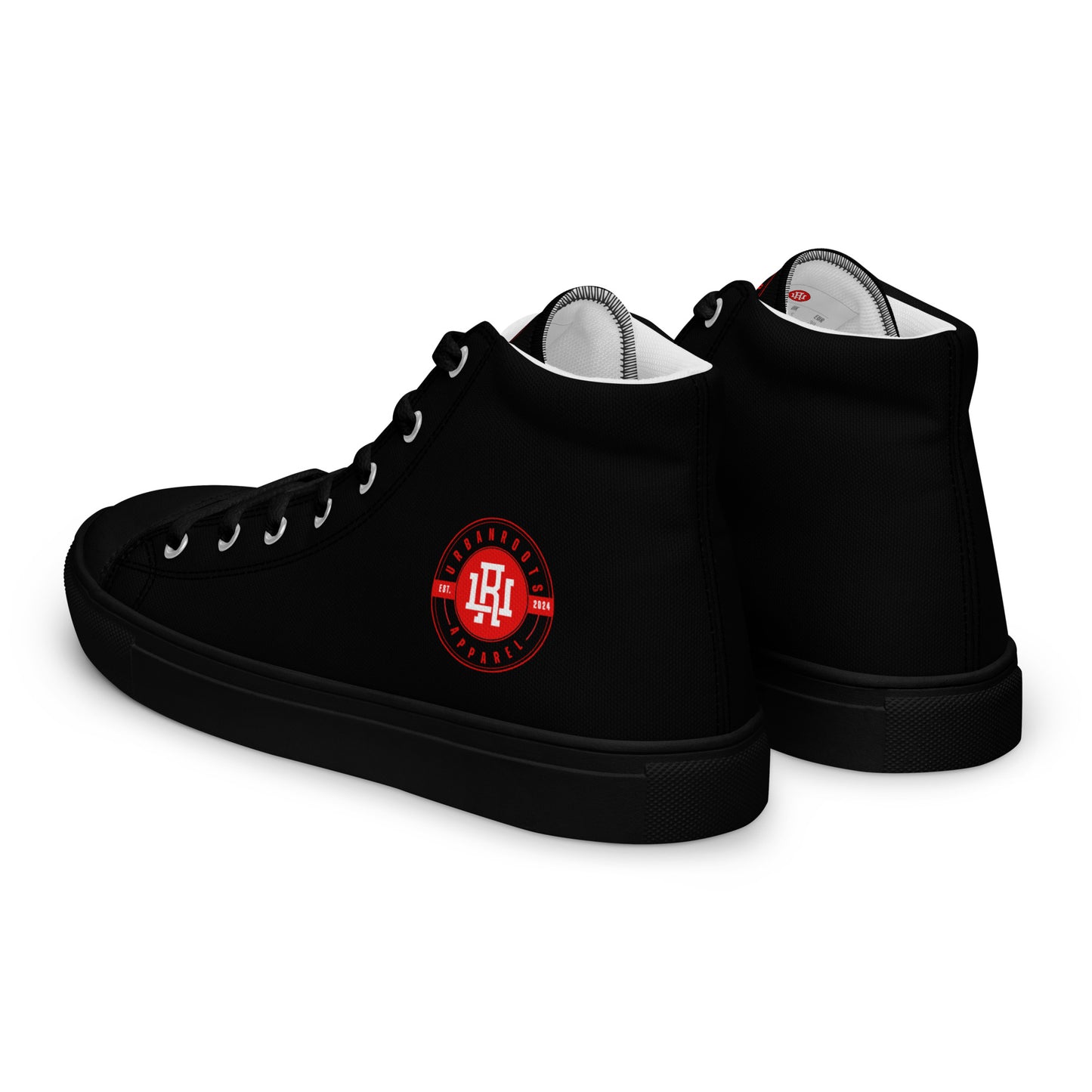 Black/Red high top canvas shoes