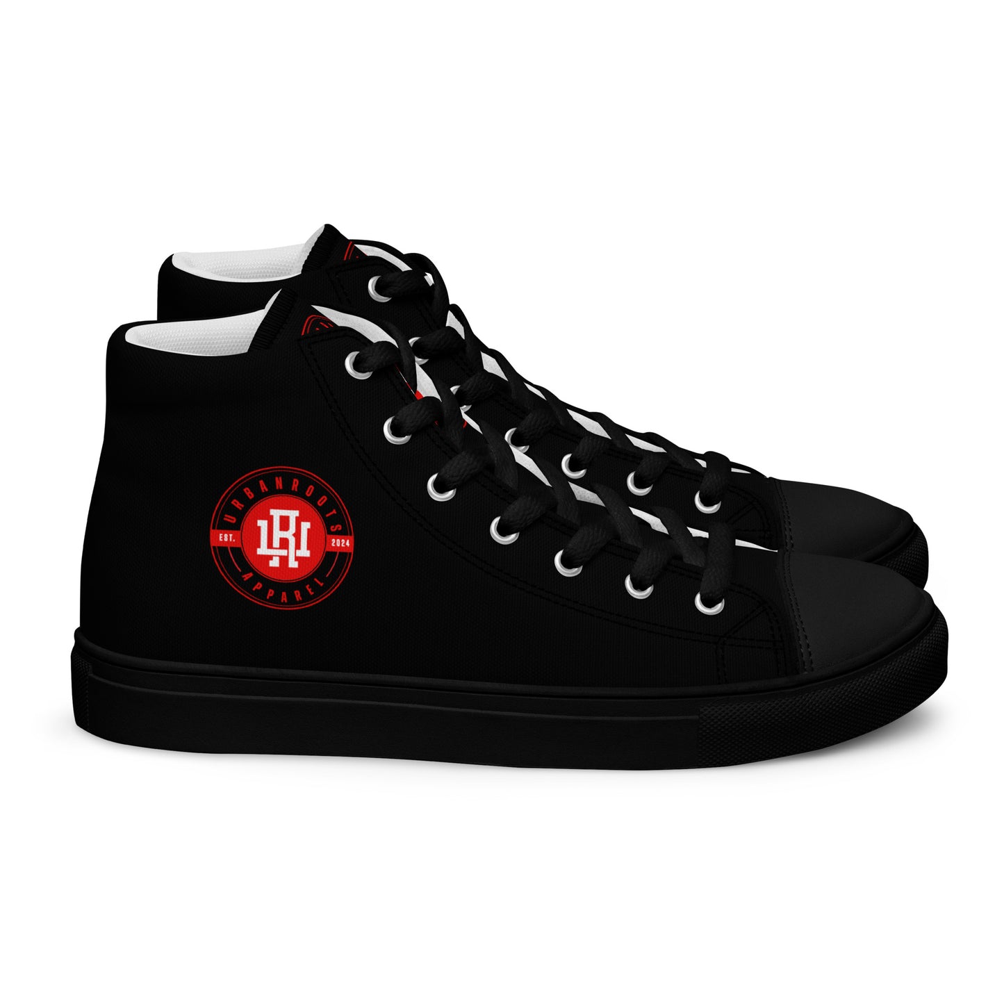 Black/Red high top canvas shoes