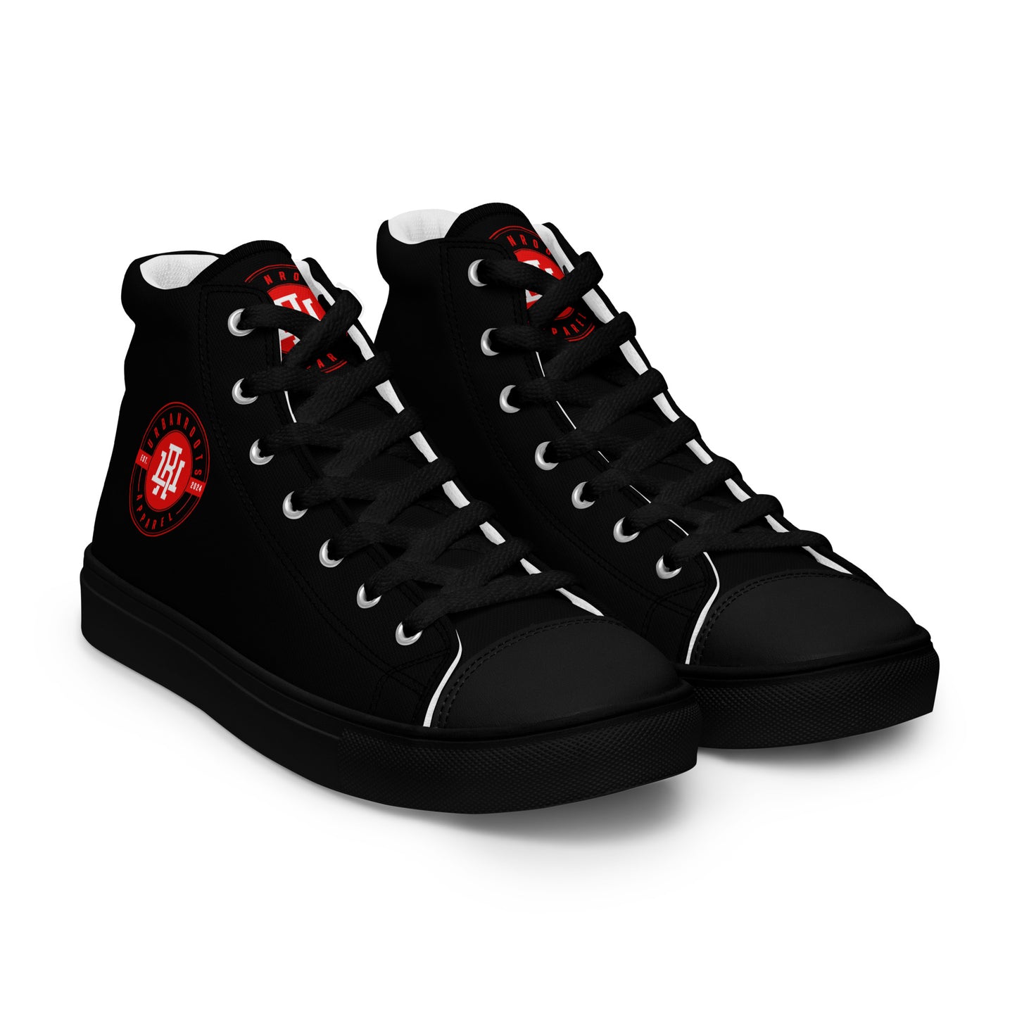 Black/Red high top canvas shoes