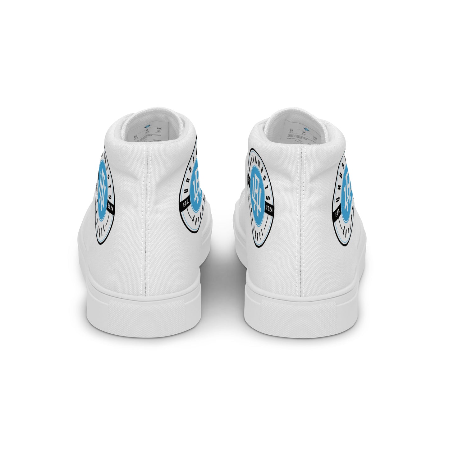 White/Blue high top canvas shoes