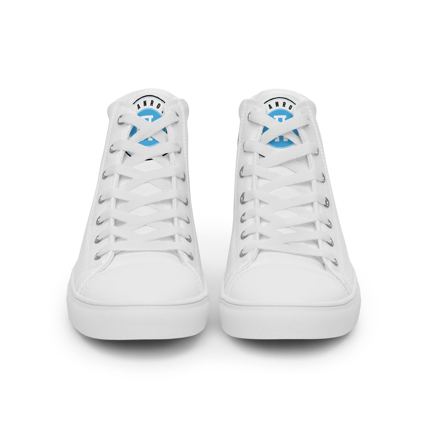 White/Blue high top canvas shoes